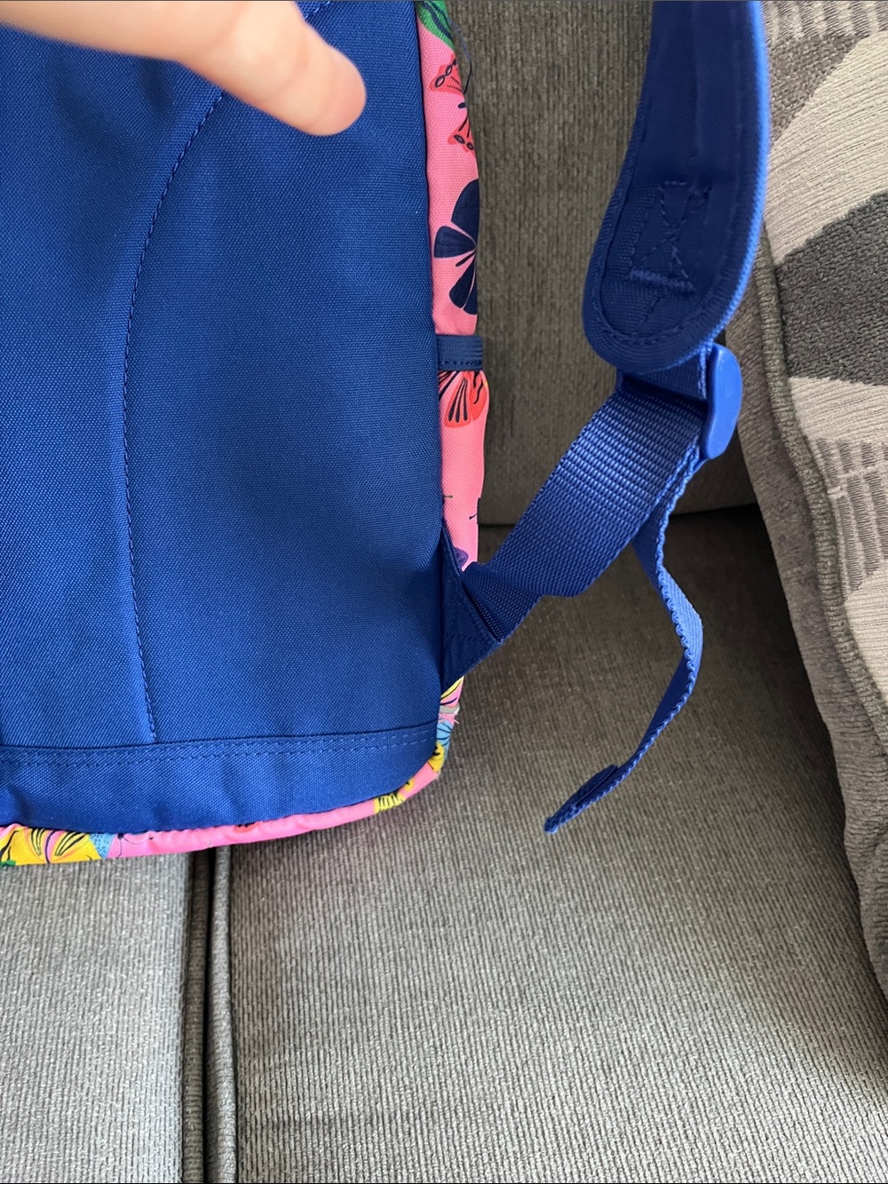 Hanna Andersson Kids Butterfly Print Pink & Blue Backpack - Picture 5 of 11
